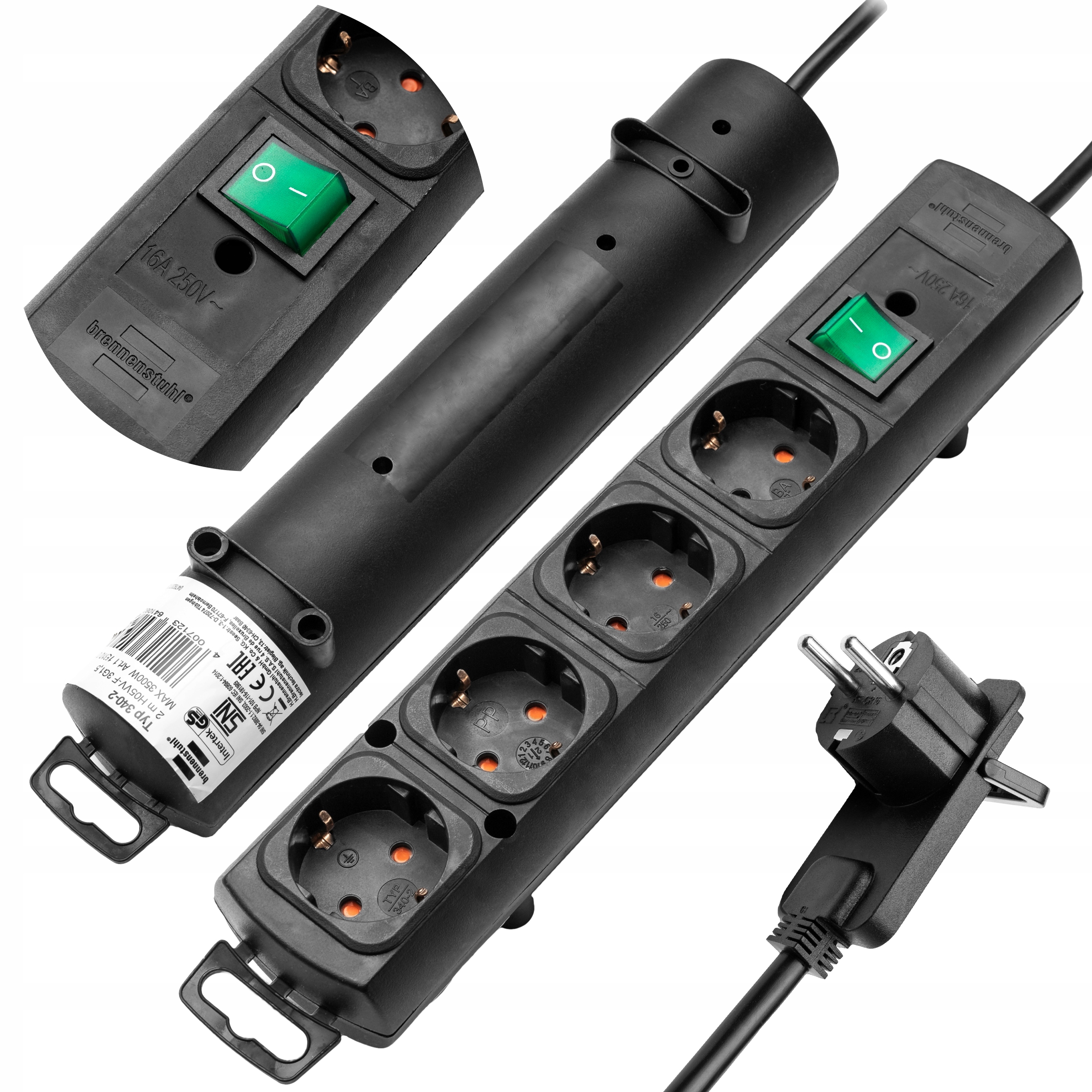 

Listwa zasilająca z wyłącznikiem 2m Płaska Wtyczka