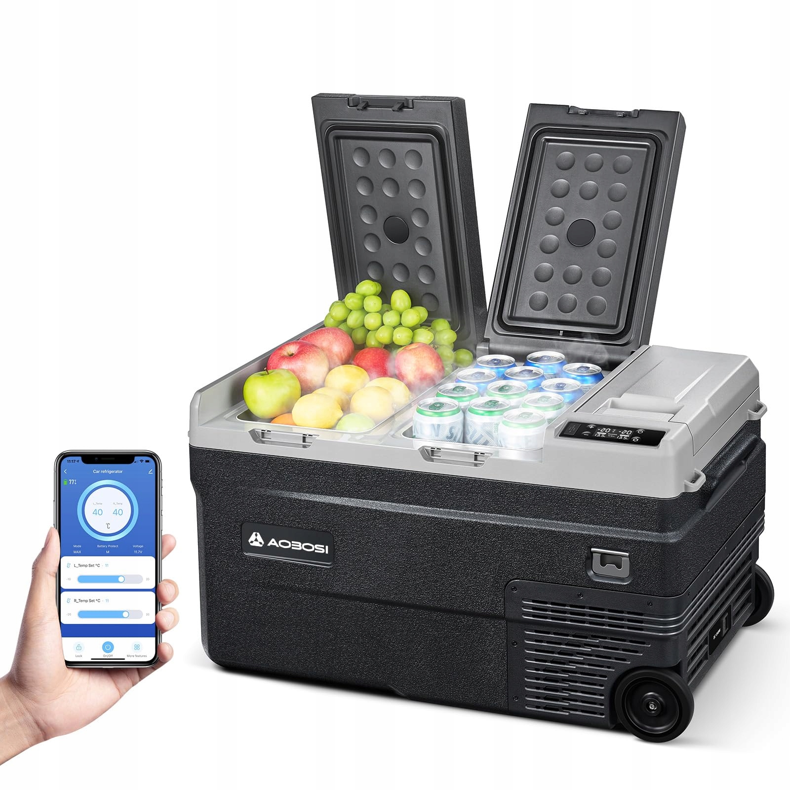 Lodówka turystyczna dual do -22 dwustrefowa Przenośna 12/230V Czarna