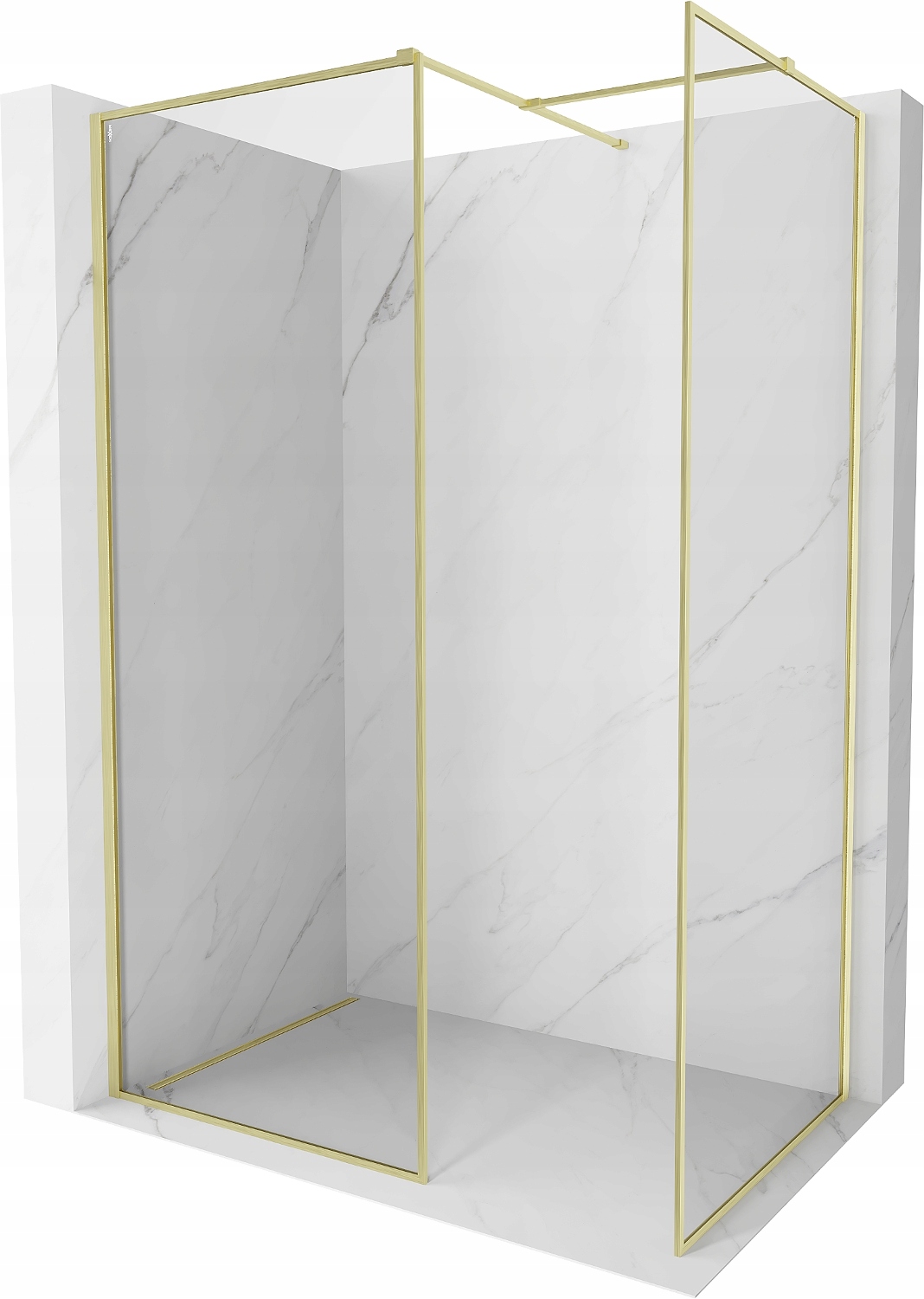 Mexen Kioto-F Walk-in sprchová stěna 100x70 cm, zlatá, 8mm sklo