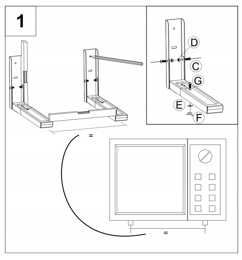 CABLETECH Uchwyt naścienny MC-01 do kuchenek mikro Model 124