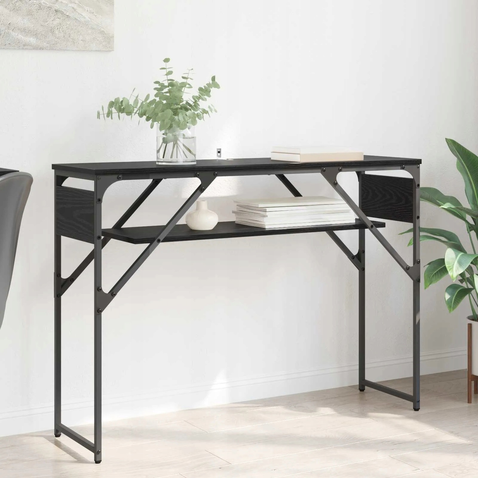 vidaXL Konsole Černý dub 105x30x75cm kompozitní dřevo