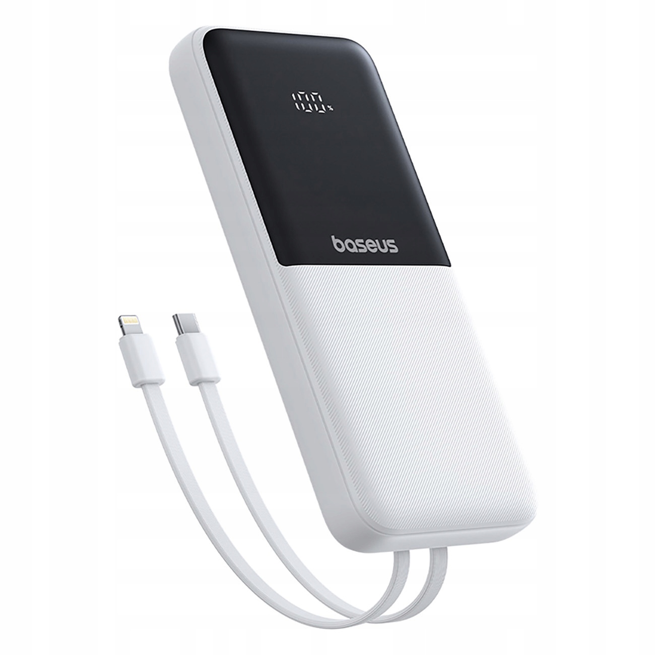 Powerbanka Lipow 10000 mAh 22.5 W s kabely Usb-c a Lightning, bílá