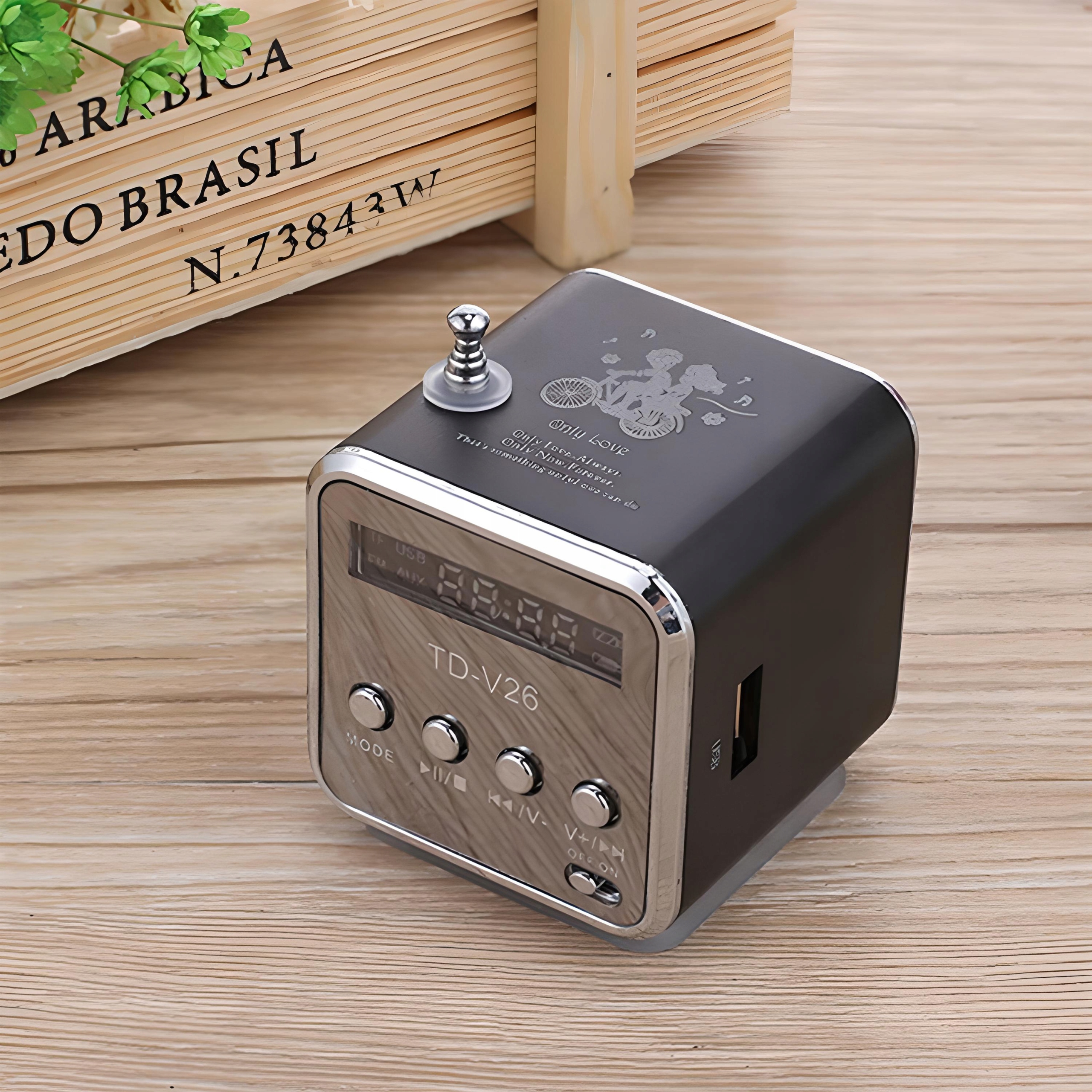 GŁOŚNIK BEZPRZEWODOWY PRZENOŚNY MINI RADIO KUCHENNE FM LED Moc 3 W