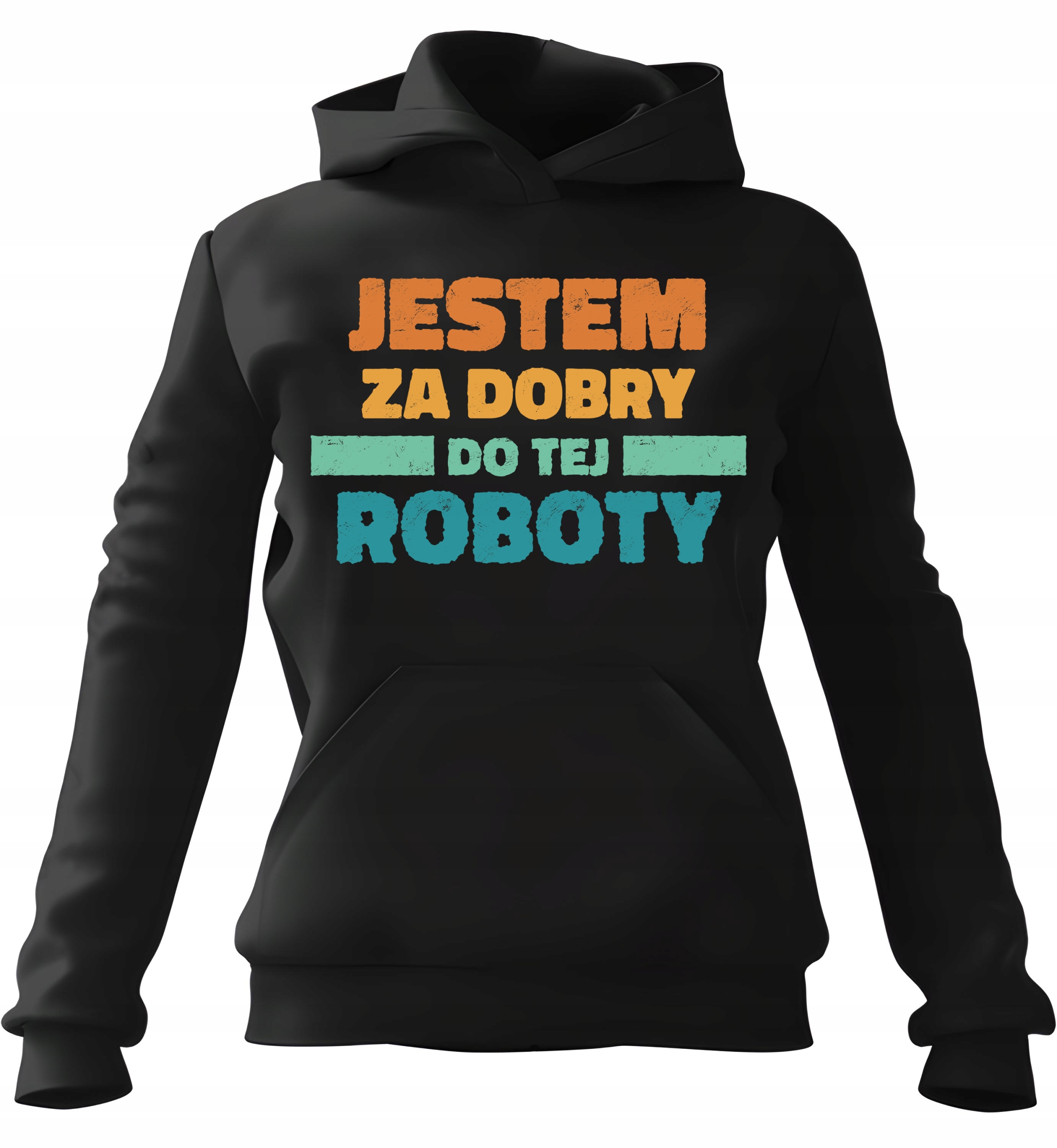 pánská mikina s kapucí Jsem příliš dobrý na tuto práci Černá L pro něj Fac