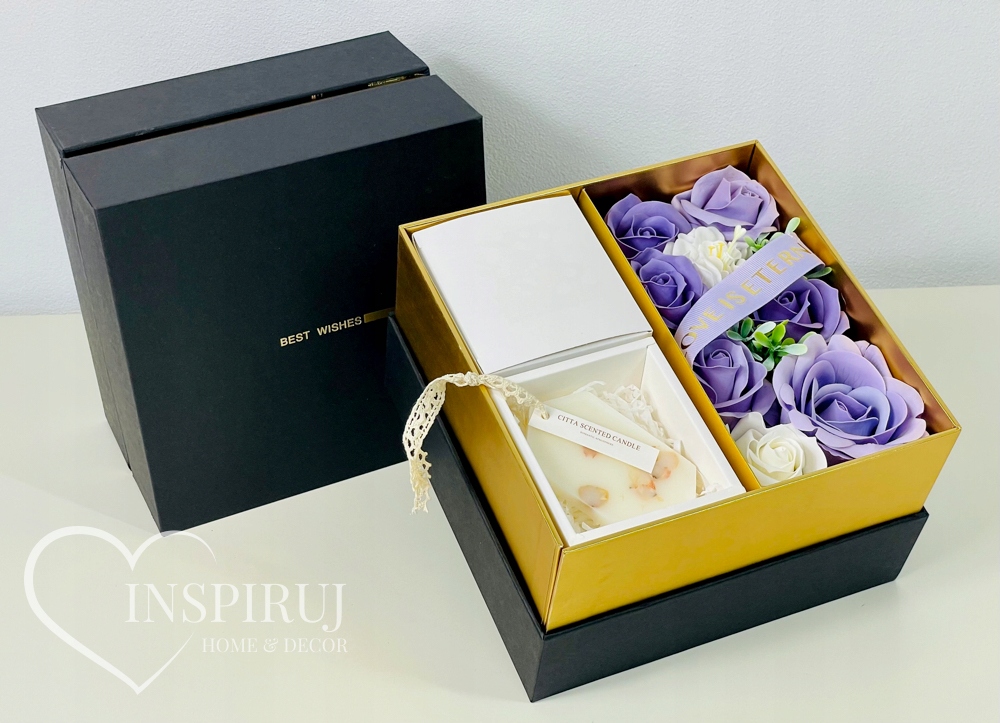 FLOWERBOX Z KWIATAMI MYDLANYMI ZAPACHOWY WOSK SOJOWY PREZENT KWIATY MYDLANE Kod producenta HD00530
