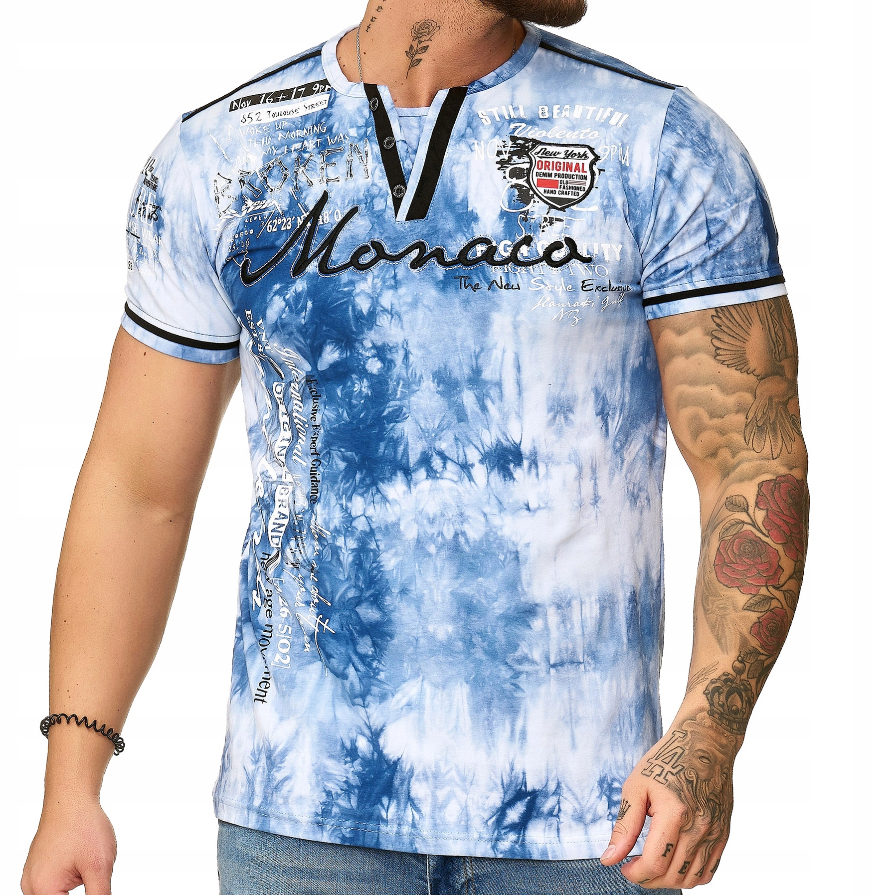 

T shirt Męski Monaco Wyszywany Hafty Nadruk