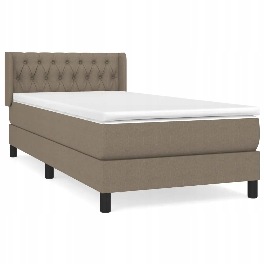 Kontinentální postel taupe 203 x 93 x 78/88 cm s matrací 90 x 200 x 20 cm