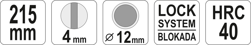 YATO - SZCZYPCE WYGIĘTE DO OPASEK ROZPRĘŻNYCH Długość 215 mm