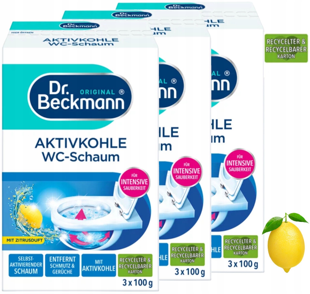 Levně Dr. Beckmann Čistič Wc odvápňovač Aktivní uhlí Čisticí pěna x9