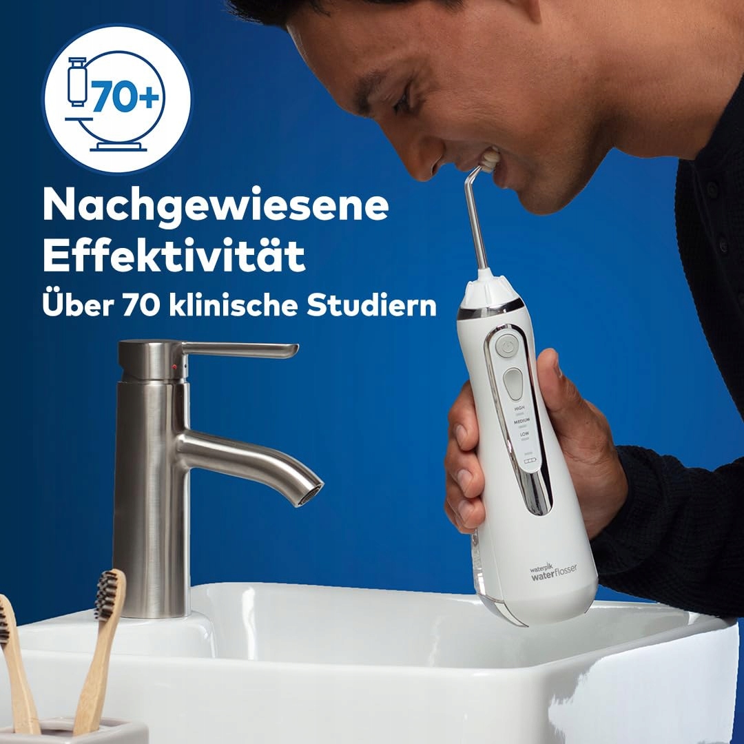 WATERPIK Bezprzewodowy Irygator Do Zębów 4 Końcówki 3 Ustawienia Biały — miniatura 3