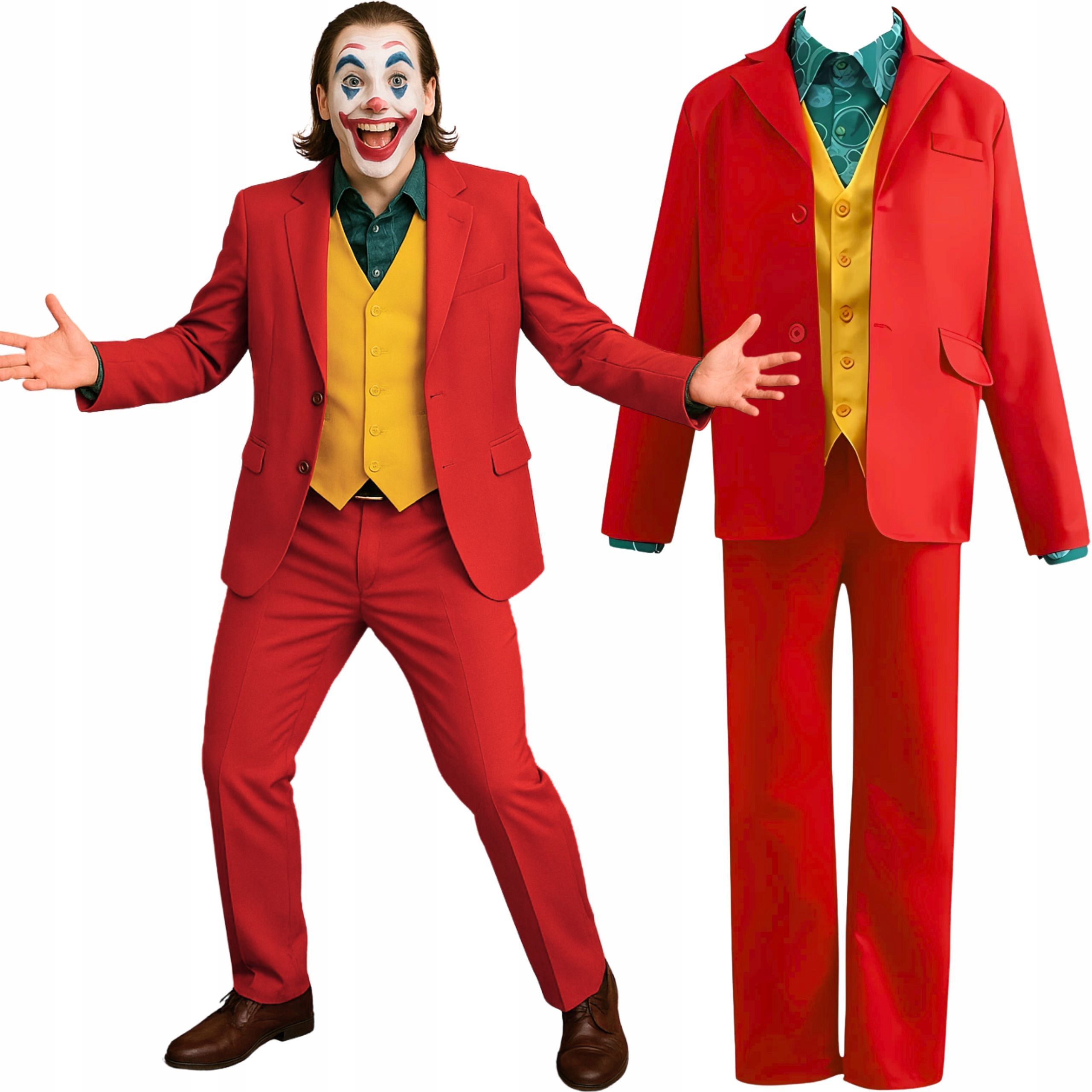 Kostým Šašek Joker Zlý Klaun Červený Oblek Na Halloween M L 164 170