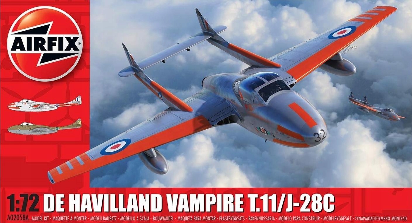 De Havilland Vampire T.11 J-28C, Airfix 02058a