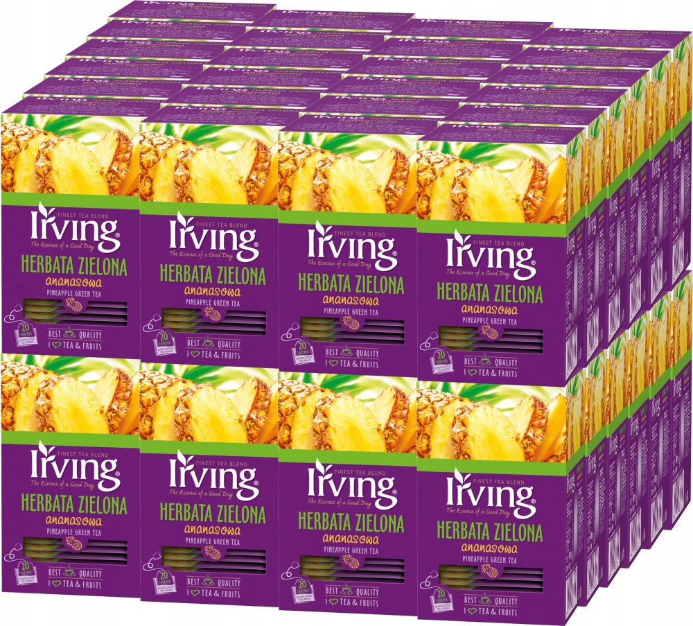 Herbata zielona Irving, ananasowa, 20 sztuk x 1.5g x48