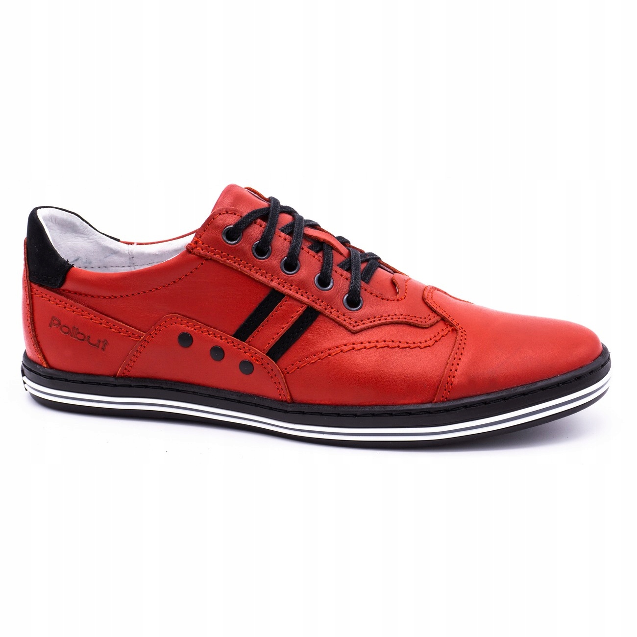 

Buty Męskie Skóra Casual Polskie 1801C Czerwony 41