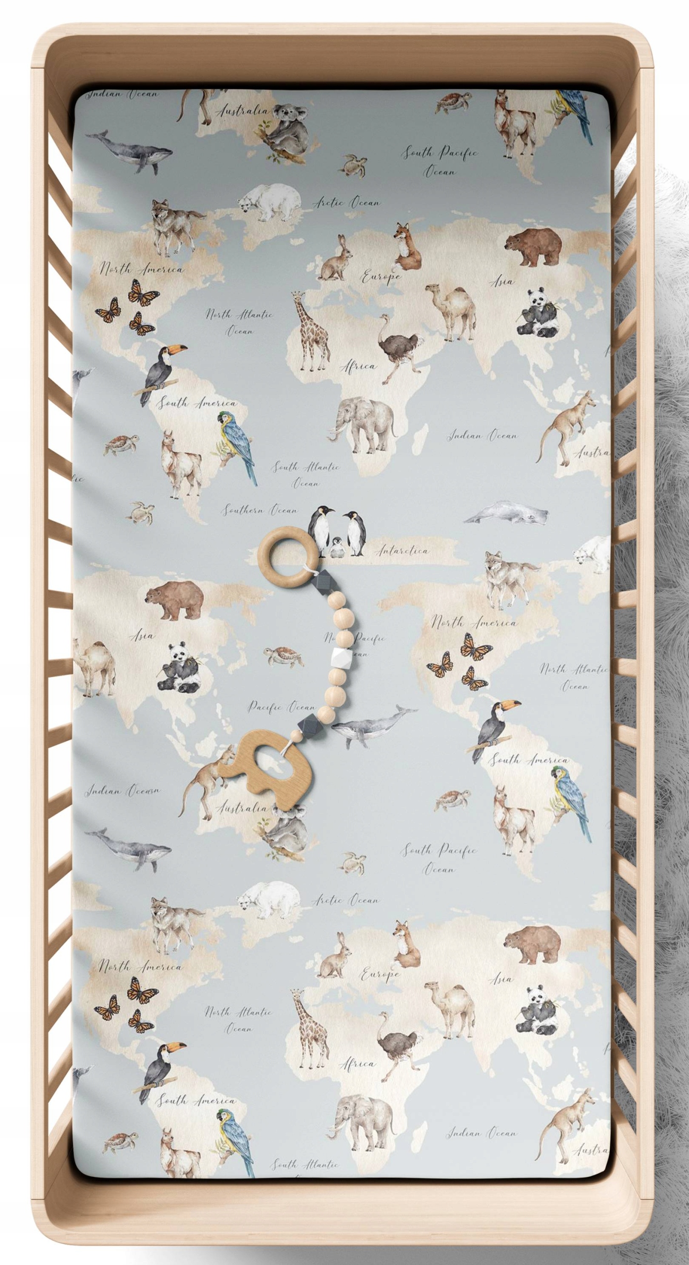 

Prześcieradło 120x60cm Mapa świata premium