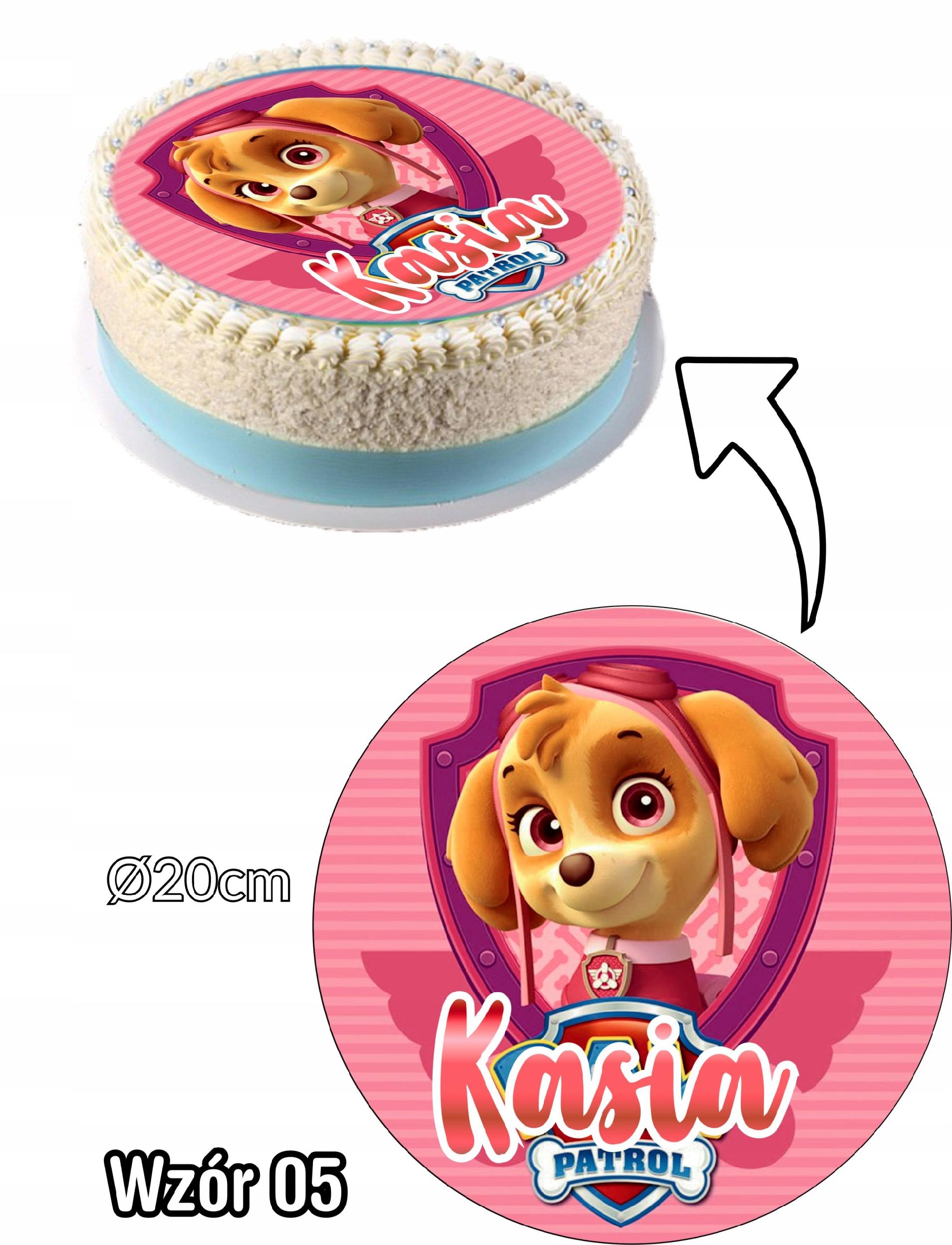 Jadalny Opłatek NA TORT URODZINOWY Psi Patrol IMIĘ Rodzaj ozdoby waflowe