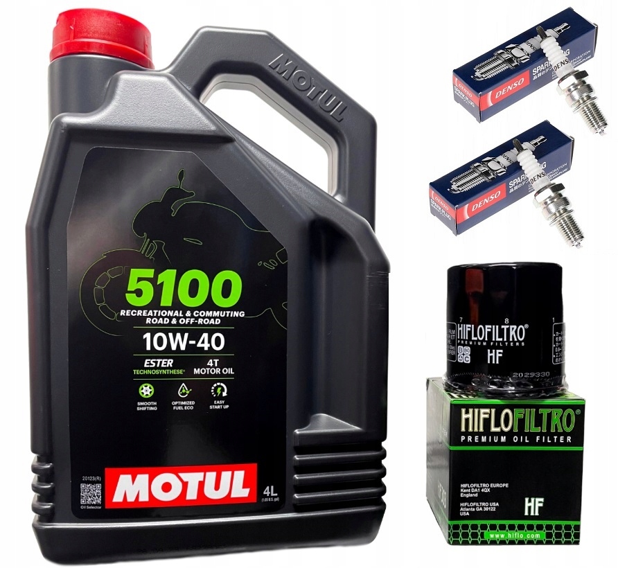 Kawasaki Vulcan VN_900 06-20 Olej Motul 5100 10W40 Swiece Filtr Oleju