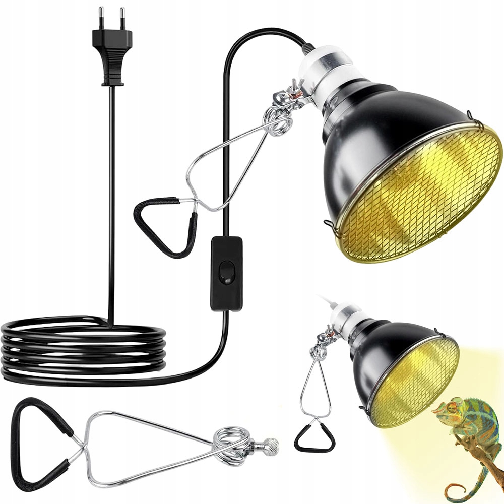 Levně Hliníková 360° Terarijní Lampa S Infračerveným Světlem Pro Plazy