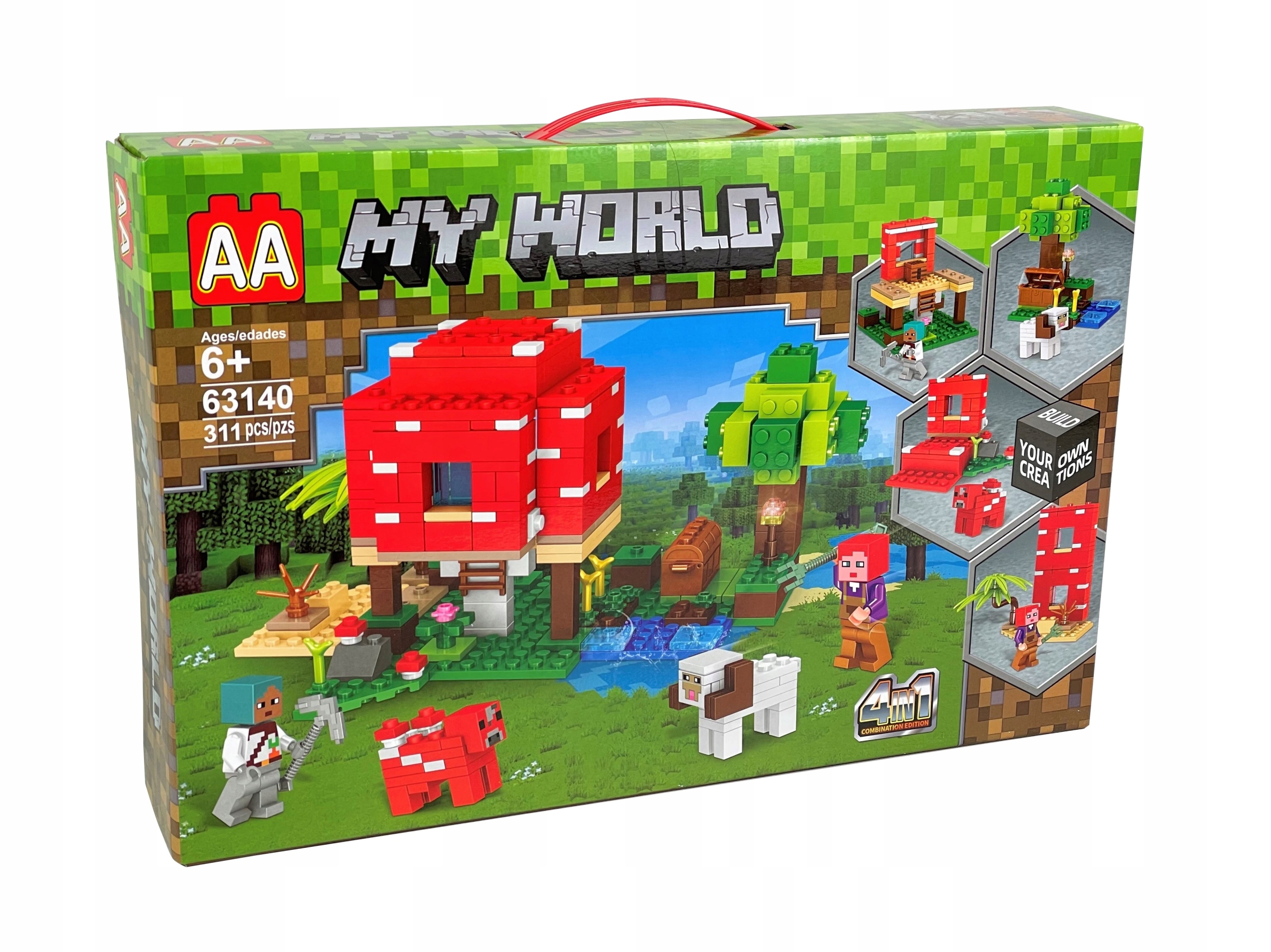 KLOCKI MINECRAFT BAZA DOM W GRZYBIE POLOWANIE 311 el LEBO Kod producenta KLOCKI MINECRAFT ATAK NA WIOSKE LEDOWE