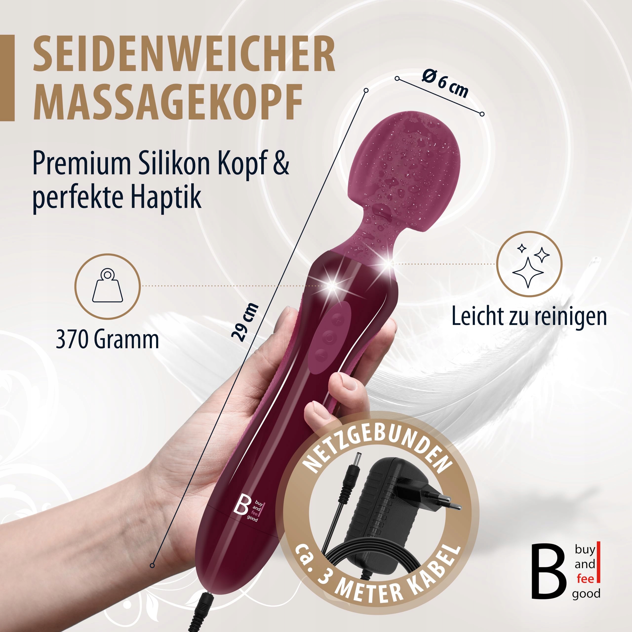 FLAGGSCHIFF Wibrator Dla Kobiet Magiczna Różdżka Silikon Masażer Dildo — miniatura 2