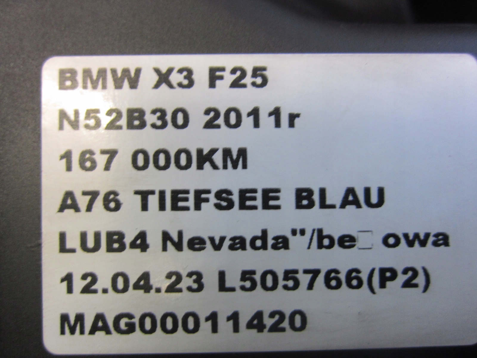 BMW X3 F25 N52 pipe REZONATOR PPRZEWOD 7601873