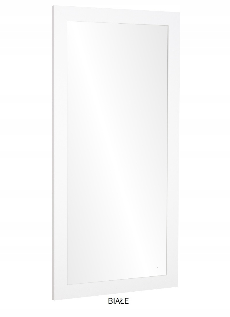 Lustro w ramie klejonej PREMIUM 120x50 BIAŁE Kształt prostokąt