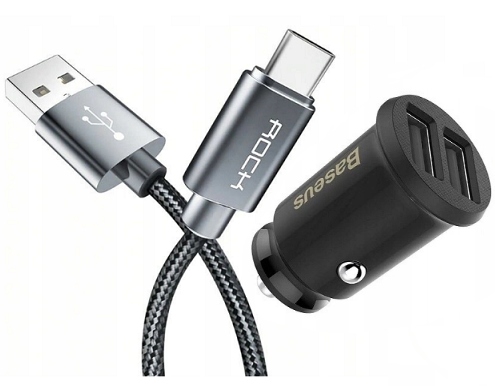 

Baseus Ładowarka Samochodowa + Kabel Rock Typ-c