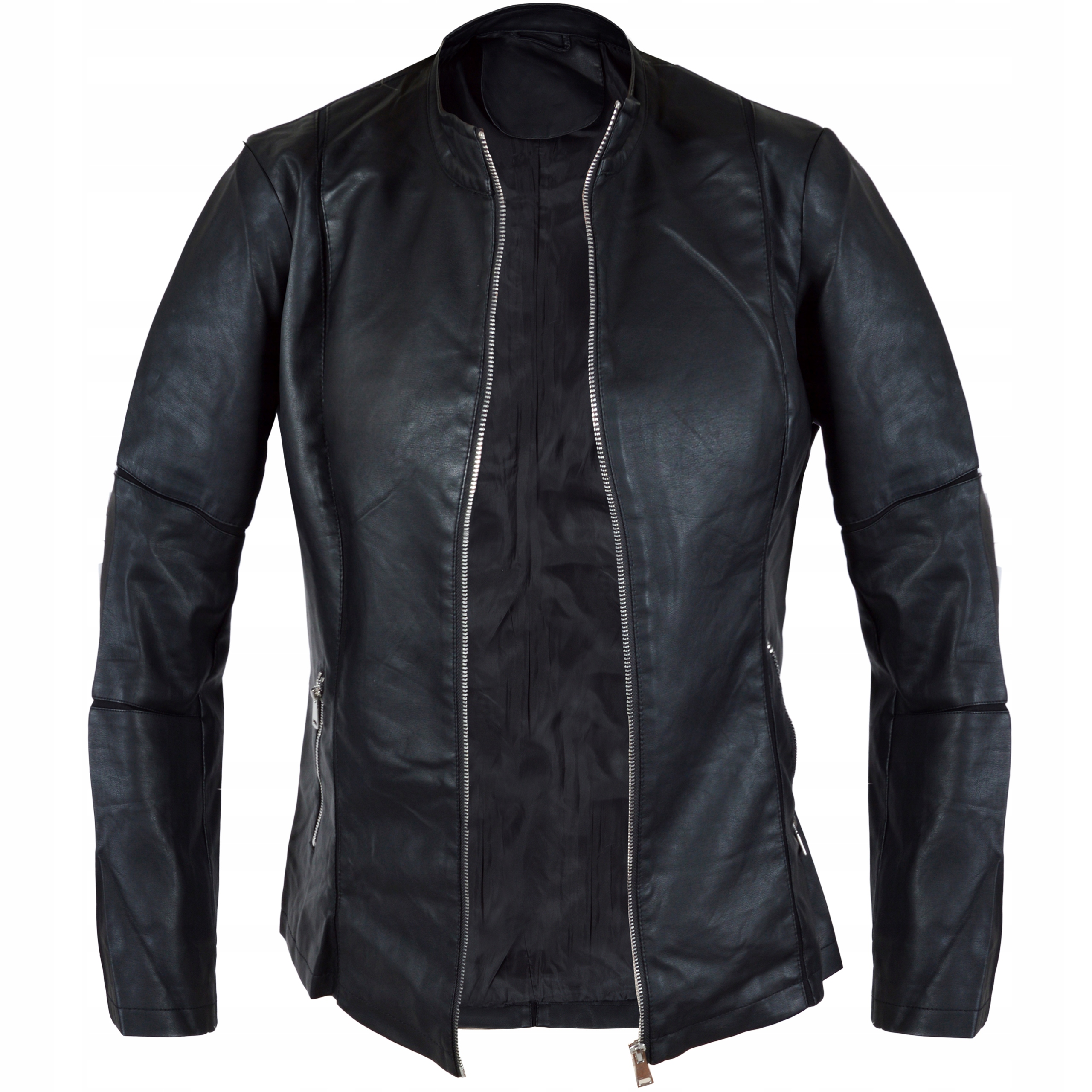 

Skóra Kurtka Skórzana Stójka Chanelka Plus Size #