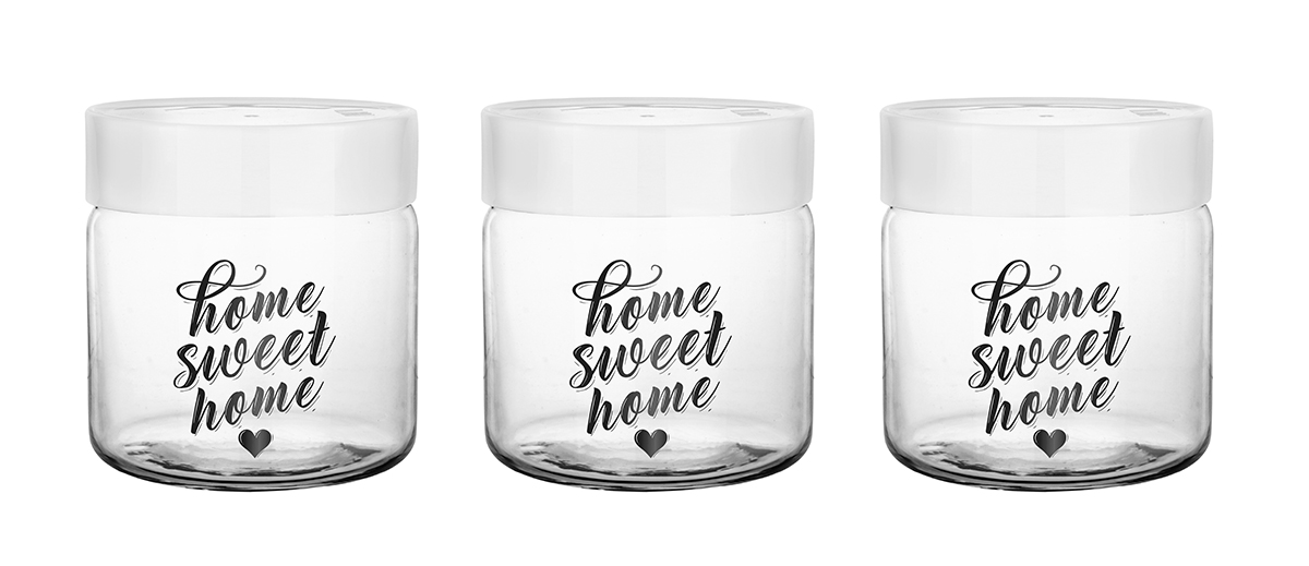

3x Pojemnik 636ml Biały Home Sweet Home