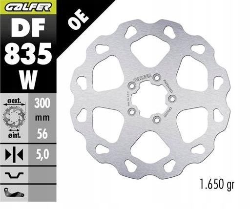 Galfer Predný Brzdový Kotúč Harley-davidson (300X56X5) (fixovaný) ()