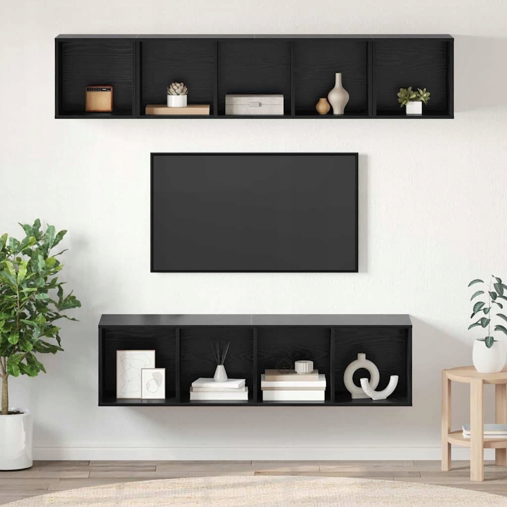 Sada Rtv skříněk 4 ks Černý dub 37 x 37 x 142.5 cm