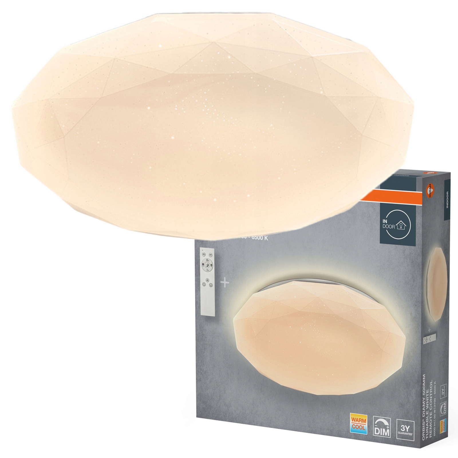 Stropné Svietidlo Led nástenné svietidlo 50W 4000lmCCT Biely Orbis Osram