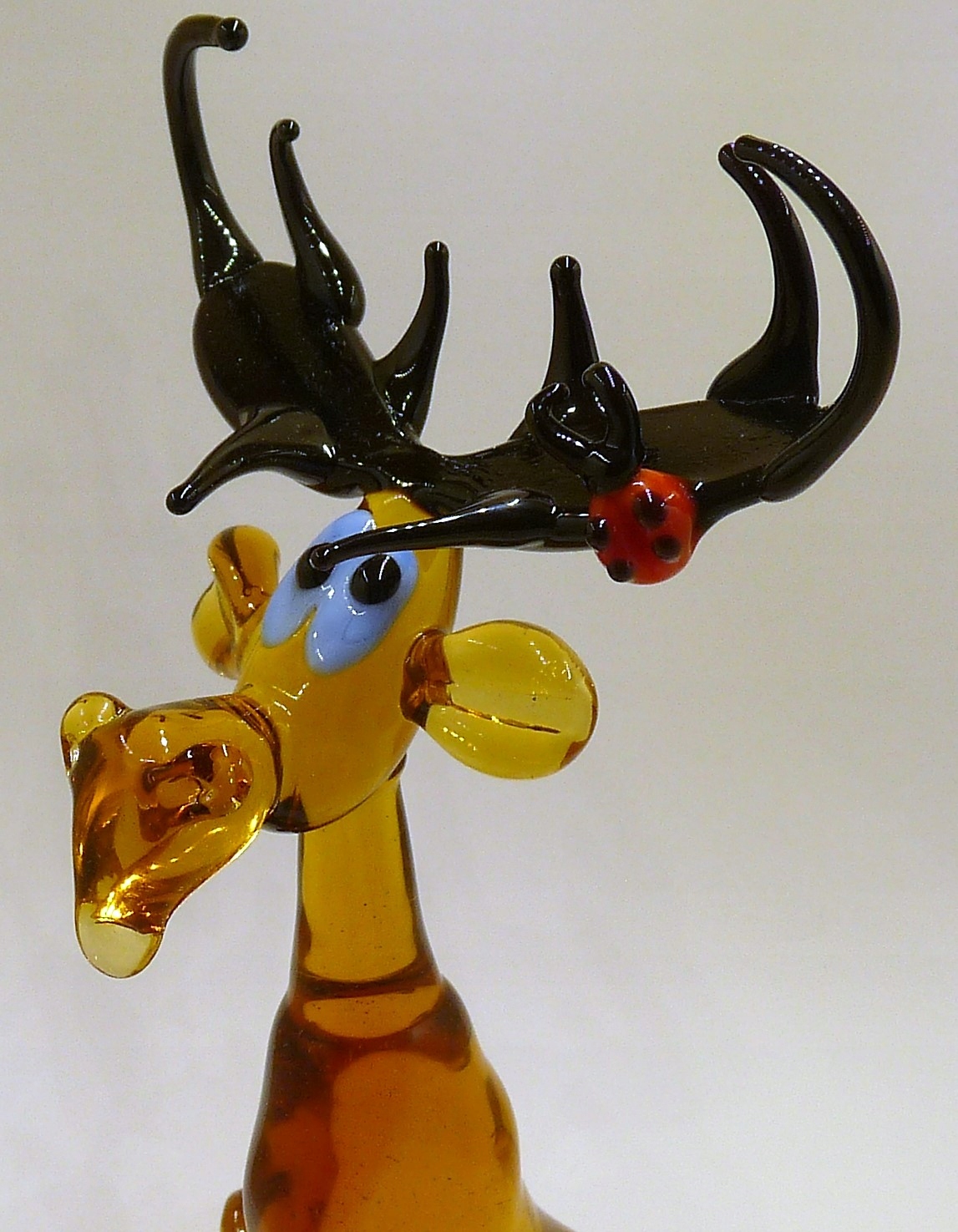 Skleněná figurka Extra Los Sedící Hnědá s Beruška dárek Fdxl Velká XL