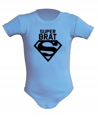 

Body niemowlęce niebieskie napis Super Brat 3M