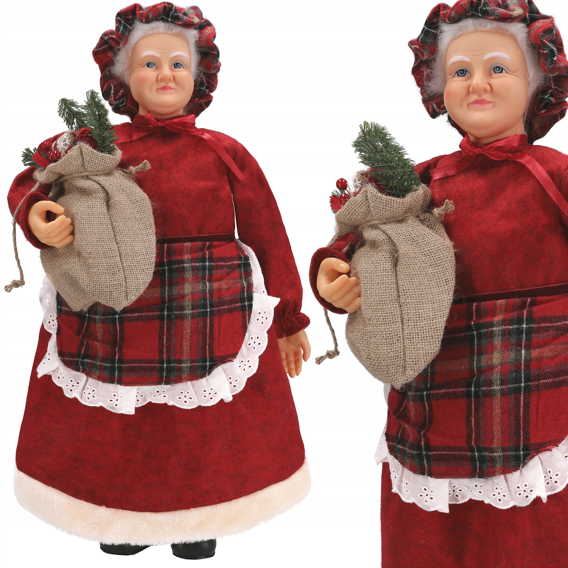 Figurka Paní Mikulášové Vánoční Ozdoba Dekorace Skandinávský Styl