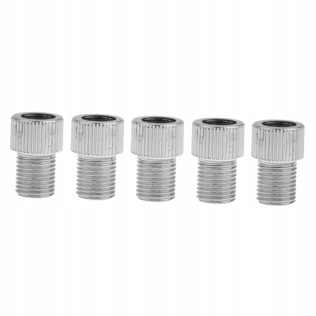 5x Adapter zaworu Presta na Schrader, srebrny