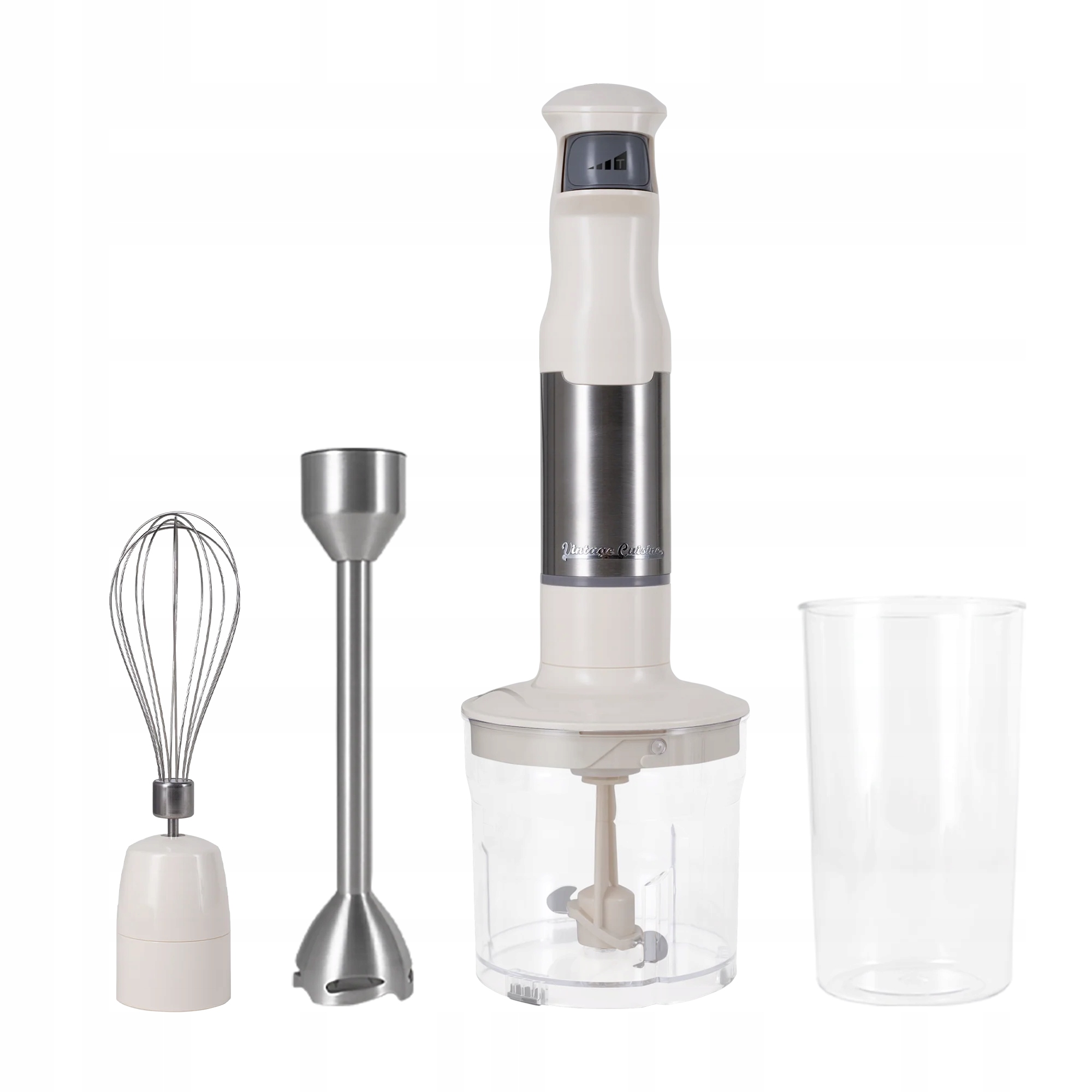 Ruční mixér Vintage Cuisine Retro 3v1 1200W Multifunkční krémový