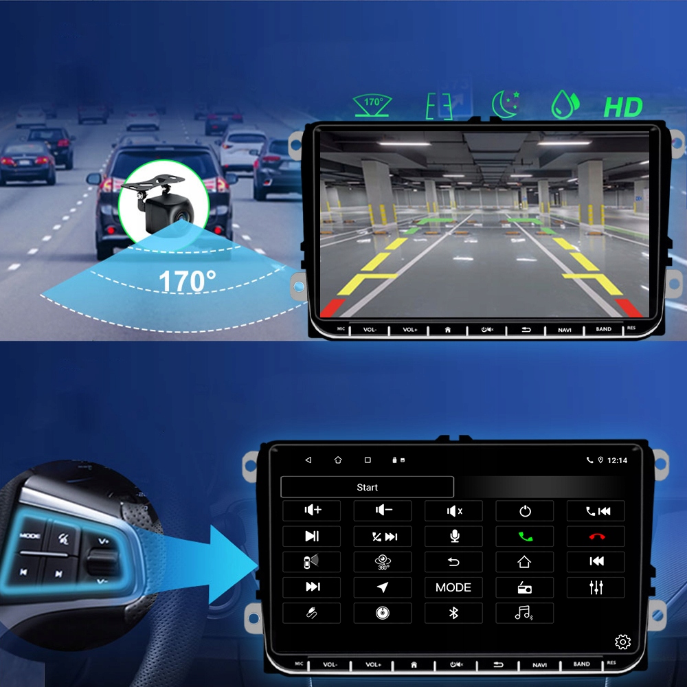 RADIO ANDROID 13 VW PASSAT B6 B7 GOLF 5 V 6 VI SKODA OCTAVIA SEAT 4GB/128GB Radio informacja RDS pasmo FM