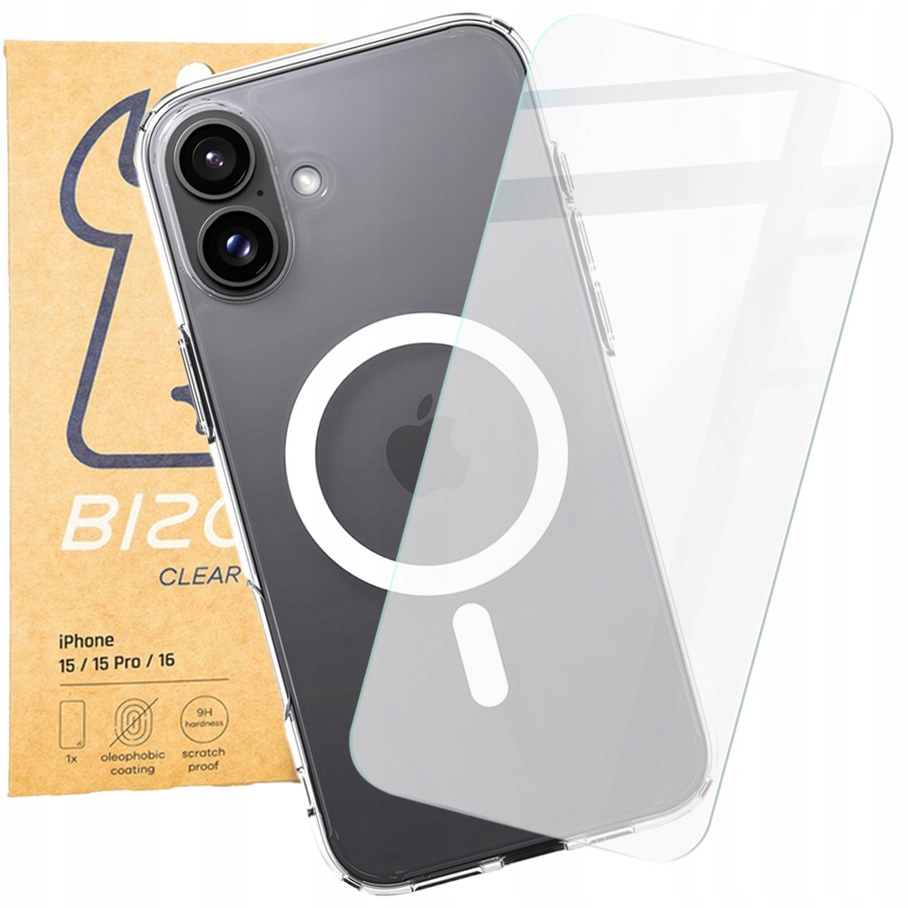 Pouzdro sklo pro iPhone 16, Spigen, Bizon, pro MagSafe, zadní kryt, pouzdro na sklo