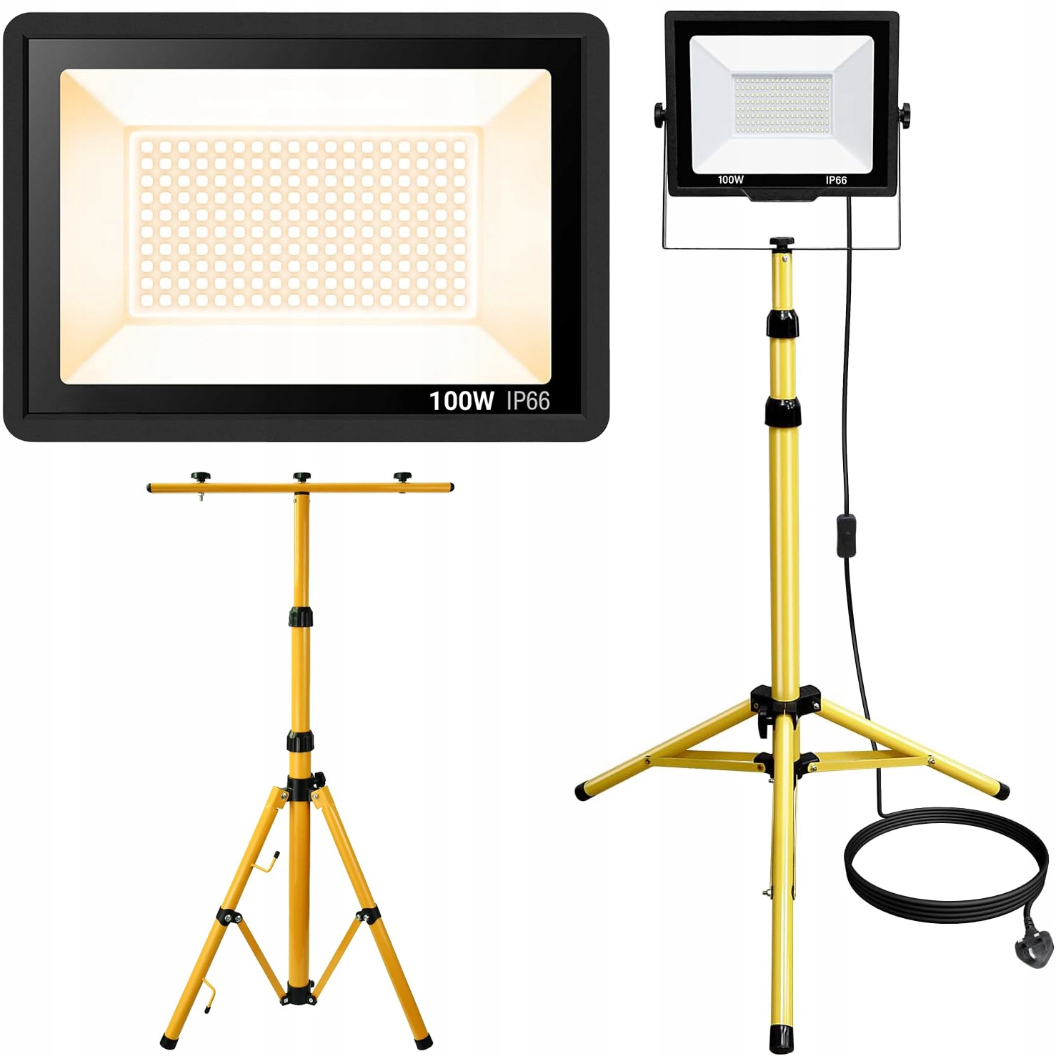Stavební Halogenový Led Reflektor Stativ 100W Sada Lampa Stojan