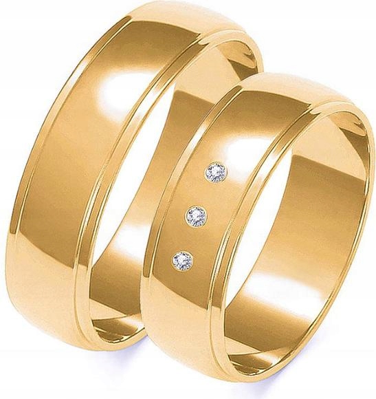 Zlatý svatba prsten 585, Velikost 11, nadčasový s gravírováním