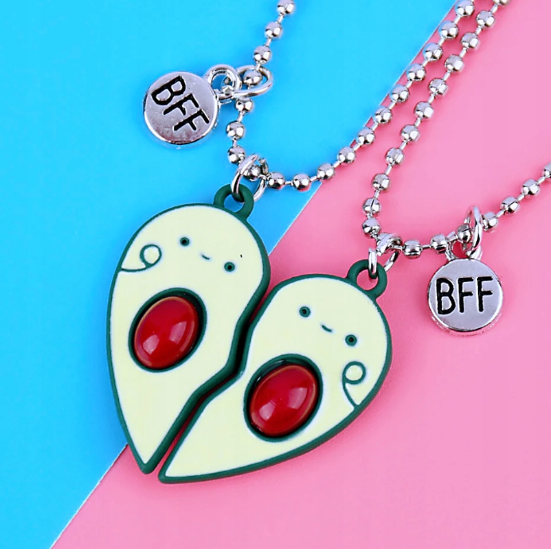 Naszyjnik Przyjaźni Awokado dla Par BFF PRZYJACIÓŁ Długość całkowita 50 cm