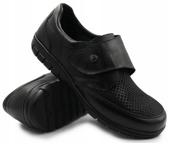 Pohodlné polobotky široké na jaře na suchý zip Comfortabel 940430-01 39