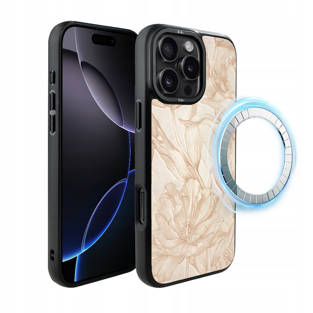 Pouzdro pro iPhone 16 Pro Max Ibizu DropGuard Matt MagSafe, botanický biskvit