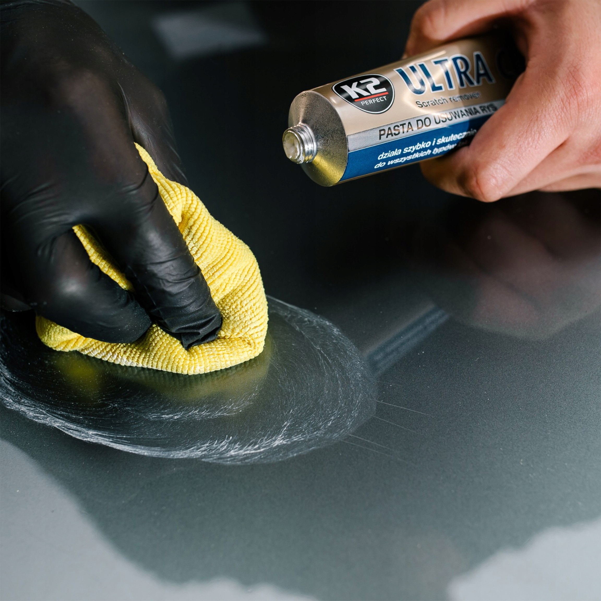 Pasta do usuwania rys na lakierze Zestaw kredka wosk pad NIEBIESKI K2 Numer katalogowy producenta PKK004