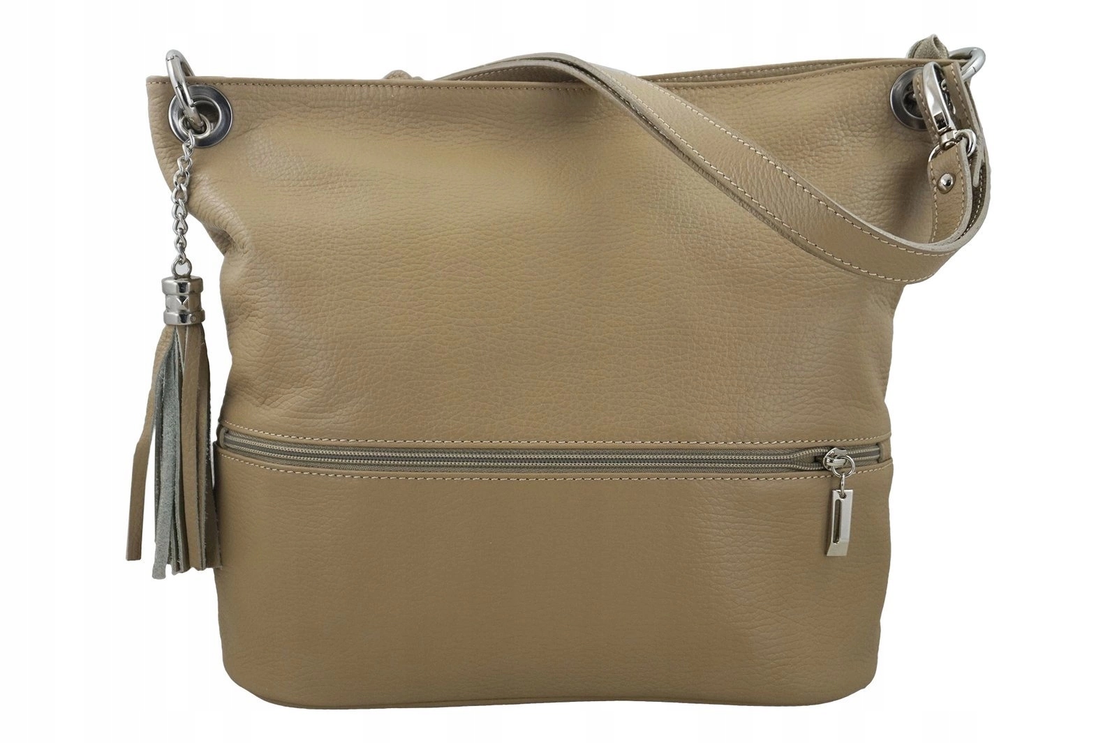 Italská kožená kabelka Barberinis béžová