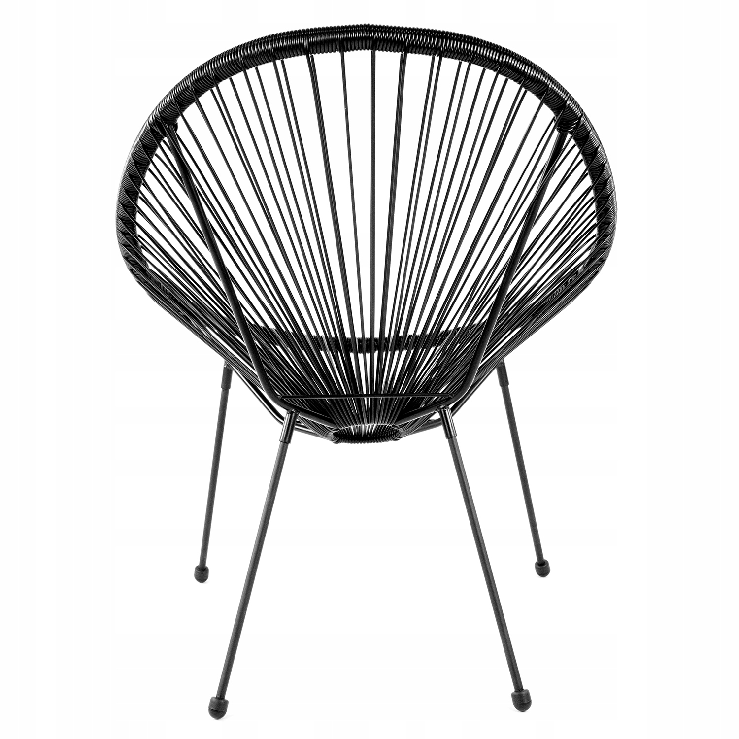 WYGODNE KRZESŁO OGRODOWE ACAPULCO CZARNE MEBLE OGRODOWE TECHNORATTAN FOTEL Materiał dominujący technorattan