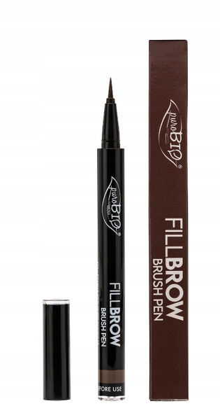 puroBIO tužka na vyplnění obočí s přesným štětečkem 03 Tmavě Hnědá