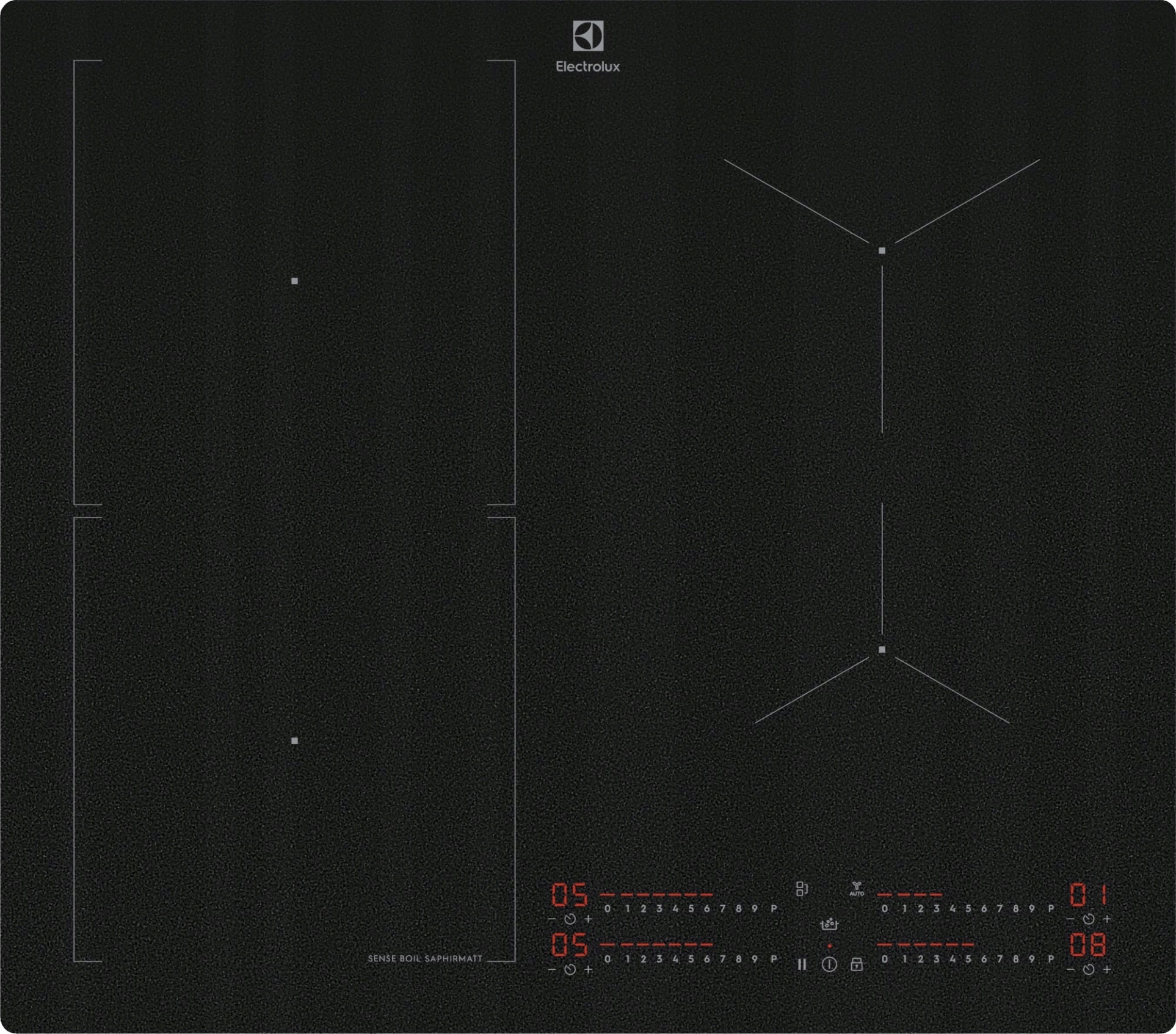 Płyta indukcyjna Electrolux EIS62453IZ SenseBoil SaphirMatt Slim-fit Bridge