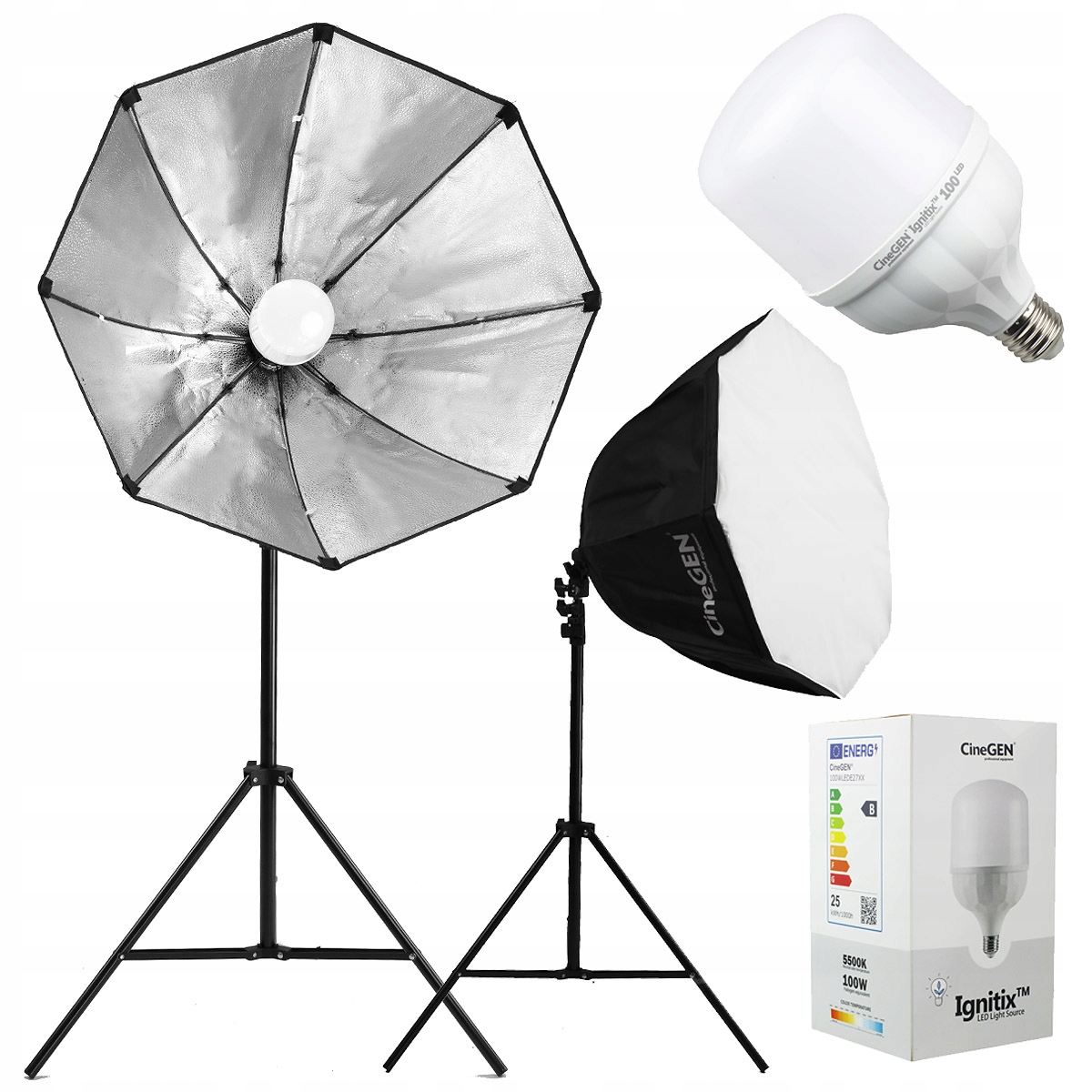 Led lampa Softbox Oktagonální 60 cm 100W Stativ